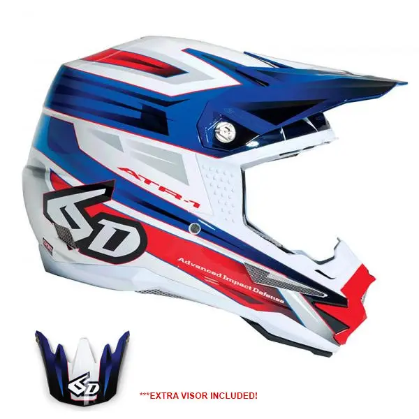6D ATR-1 Pilot Helmet Visor | Red White Blue Racing Shield 6d atr 1 pilot helmet visor re 0 1750479140 - BTOSPORTS