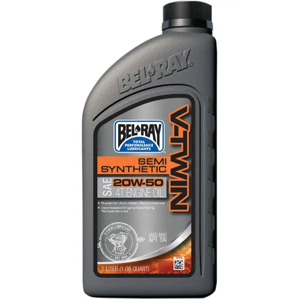 Bel-Ray Semi-Synthetic V-Twin Motorcycle Oil 20W-50 bel ray semi synthetic v twin 0 1750486338 - BTOSPORTS