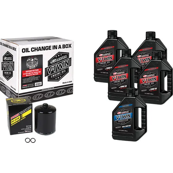 Maxima Sportster V-Twin Synthetic 20W-50 Oil Change Kit maxima sportster v twin synthe 0 1750486605 - BTOSPORTS