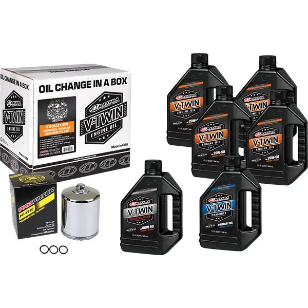 Maxima V-Twin Motorcycle Oil Change Kit - 20W-50 Mineral maxima v twin motorcycle oil c 0 1750486600 - BTOSPORTS